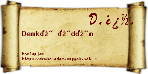 Demkó Ádám névjegykártya
